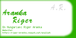 aranka riger business card